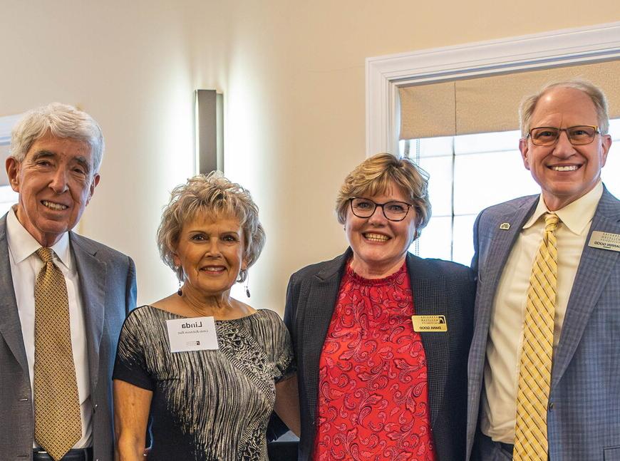 NWU President Darrin Good, Diana Good, Linda Robinson-Rutz and Philip Mullin celebrate NWU's new innovation and entrepreneurship major. 